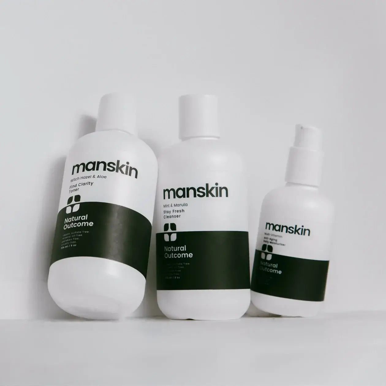 Man Skin Kit - 3 Step Daily Regimen Set including face wash, toner, and moisturizer for men's skincare needs.