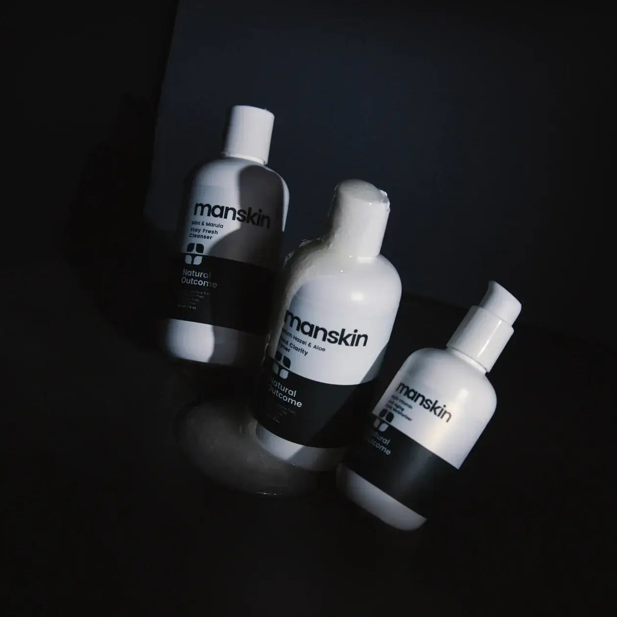 Man Skin Kit featuring face wash, toner, and moisturizer for a simple daily skincare routine.