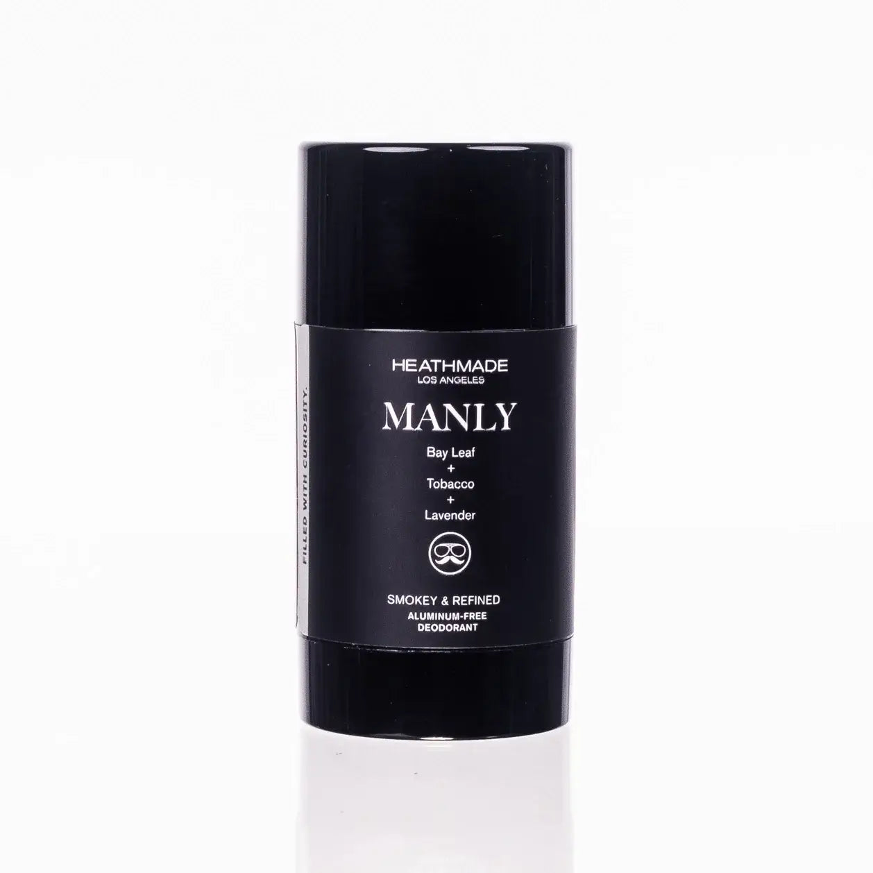 Organic Tobacco & Lavender deodorant stick in sleek black packaging designed for less sweat and maximum confidence.